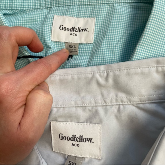 Goodfellow Easy Care Button Down Shirt 5XL Mens NWT Set Of 2 Long Sleeve - Picture 3 of 7